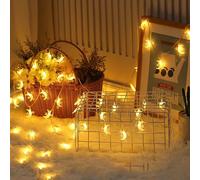 Moon & Star String Lights Decorations for Kids, Chrildren Room Home Decor Led 20 Lights - 3m Long Warm White