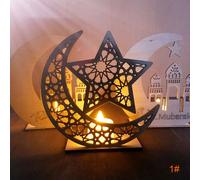 Moon Star Wooden Pendant Ramadan EID Mubarak Decoration For Home Islamic Muslim Party Decor EID Abaya AL Adha Kareem