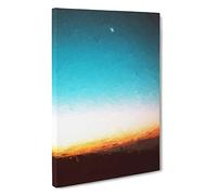 Moon & Stars Above Mashhad in Iran in Abstract Canvas Print for Living Room Bedroom Home Office Décor, Wall Art Picture Ready to Hang, 30 x 20 Inch (76 x 50 cm)