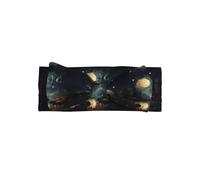 Moon Stars and Planets All-over printed baby bow headband matches any outfit for babies, toddlers and kids