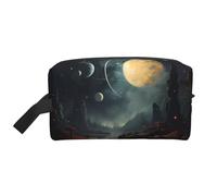 Moon Stars and Planets Large Capacity Toiletry Bag, Lightweight Travel Wash Bag with Padding, for Men Women