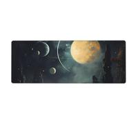 Moon Stars and Planets Mouse pad, Extended Desktop pad, Suitable for Office, e-Sports and Gaming Mouse Pads.
