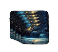 moon stars and planets Print Laptop Sleeve, Compact Portable Protection for 15 inch Devices, Pad Tablet, Work, Travel & Office Use