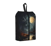 Moon Stars and Planets Print Shoe Storage Bag, One Size Waterproof Shoe Pouch with Handle, for Gym Travel and Daily Use Organizer