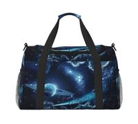 Moon Stars and Planets Print Weekender Bag,Gym Bag with,Carry On Luggage Overnight Weekend Bag, Holdall Handbag