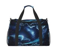 Moon Stars and Planets Print Weekender Bag,Gym Bag with,Carry On Luggage Overnight Weekend Bag, Holdall Handbag