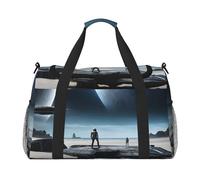 Moon Stars and Planets Print Weekender Bag,Holdall Handbag & Shoulder Bag for Travel Fitness