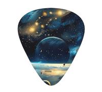 moon stars and planets Printed Guitar Picks 12-Piece Set - Comfortable, Versatile Plectrum for All Guitar Styles & Players