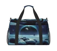 Moon Stars and Planets Printed Travel Duffel Bag, Large Capacity Hand Luggage Foldable Carry On Bag for Flight Travel Sports