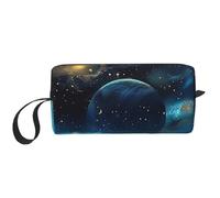 Moon Stars and Planets Printed Travel Makeup Bag Portable Cosmetic Bag Makeup Case Toiletry Handbag Organiser for Women