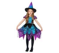 Moon & Stars Witch Deluxe Girls Fancy Dress Costume Kids Large - Age 10-12