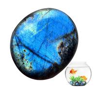 Moon Stones Crystals - Decorative Blue Polished Moonstone Palm Rock, Natural Crystal Specimen | Portable Collectible Gem for Home Offices Meditation Fish Tank Display and Energy Balancing Use