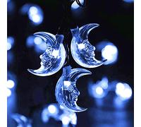 Moon String Lights, EONYUANGUO 20FT 30LED Solar Moon Fairy Christmas Lights Decorative Lighting for Outdoor, Garden, Home, Party, Halloween and Holiday Decorations (White)