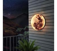 Moon Strong Robust External Lighting Wall Light Outdoor Indoor LED Sconces for Porch House 3000K Warm White IP54 Waterproof Lamp Large Round Modern Decorative Hallway Patio Stairs ()