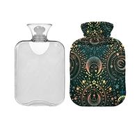 Moon Sun Star Alchemy Magical Hot Water Bottle with Cover 1L Hot Water Bag Hot/Cold Compress Neck and Shoulder Pain Relief