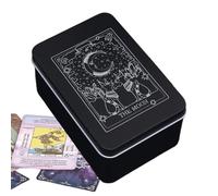 Moon Sun Tarot Deck Box - Protective Card Storage & Trinket Organizer 12.7x8.5x6cm | Fortune Telling Card Case, Decorative Wooden Chest, Jewelry Holder, Altar Accessory, Travel Tarot Storage, Mystica