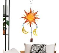 Moon Sun Wind Chimes | Metal Sun Shape Face Art For Patio - Gradient Moon Ornaments For Tree Sun Garden Decoration