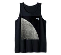 Moon Surface Close View with Earth Crescent Astronomy Tank Top