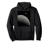 Moon Surface Horizon With Earth In Distance Space View Pullover Hoodie