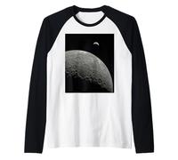 Moon Surface Horizon with Earth in Distance Space View Raglan Baseball Tee