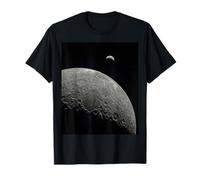 Moon Surface Horizon with Earth in Distance Space View T-Shirt