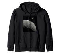 Moon Surface Horizon With Earth In Distance Space View Zip Hoodie