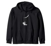 Moon Swing Astronaut - Space Man Swinging from the Moon Zip Hoodie