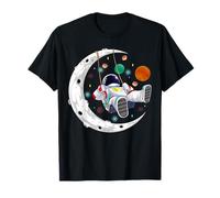 Moon Swing Astronaut Stars Space Man Galaxy Funny Astronomy T-Shirt