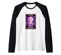 Moon Tarot Card Mystic Night Sky Cat Dog Lunar Magic Raglan Baseball Tee
