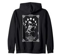 Moon Tarot Card Unicorn Zombiecorn Skeleton Gothic Halloween Zip Hoodie