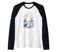 Moon Tarot Wolves Celestial Mystic Watercolor Raglan Baseball Tee