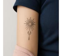 Moon tattoo - Temporalis® | Temporary tattoos for women and men - Vegan fake tattoos, waterproof and EU-certified - Lasts 1 to 2 weeks [ Lunar glow ]