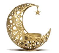 Moon Tealight Holders Gold Tealight Holders Ramadan Decorations for Ramadan Eid Living Room Christmas Home Office Wedding Party Coffee Table Decor (Gold)