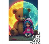 Moon Teddy Scene 1000 Piece Jigsaw Puzzle For Adults Educational Games Stress Relief Puzzle Exercise The Memory of The Brain for Adults And Kids, Age 12 Years Up 500pcs (52x38cm)