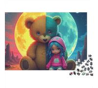 Moon Teddy Scene 1000 Piece Jigsaw Puzzle For Adults Family Challenge Toys Stress Relief Puzzle Exercise The Memory of The Brain for Family Decorations 500pcs (52x38cm)