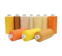 Moon Thread Assorted Yellows Spun Polyester Sewing Thread - 1000M, Set of 10