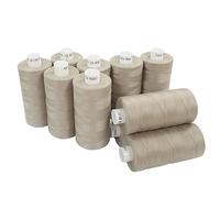 Moon Thread Beige Spun Polyester Sewing Thread - 1000M, Set of 10
