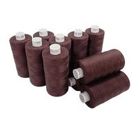 Moon Thread Brown Spun Polyester Sewing Thread - 1000M, Set of 10