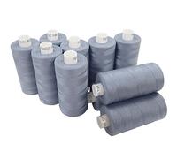 Moon Thread Grey Spun Polyester Sewing Thread - 1000M, Set of 10