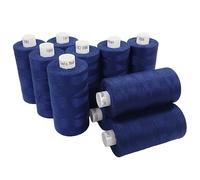 Moon Thread Navy Spun Polyester Sewing Thread - 1000M, Set of 10