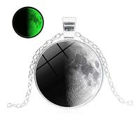 Moon Time Gemstone Luminous Necklace Europe And America Men'S Long Pendant Jewelry