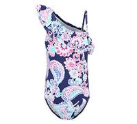 Moon Tree Big Girls Swimming Costume One Piece Swimsuits One Shoulder Ruffle Swimwear Age 9-10 Years