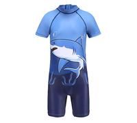 Moon Tree Boys Swimming Costume Kids Short Sleeve Swimsuit Teens Rash Guard Shark 13-14 Years/Age 14