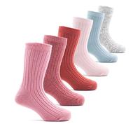 Moon Tree Girls Thermal Socks Kids Wool Winter Warm Crew Socks 6 Pairs Size 9-12 Junior/5-7 Years