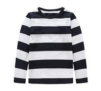 Moon Tree Little Boys Striped Shirt Kids Cotton T-Shirts Long Sleeve Top Black and White 4T/3-4 Years