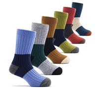 Moon Tree Little Boys Thermal Socks Kids Wool Winter Warm Crew Socks 6 Pairs Size 4-7 Junior/3-5 Years