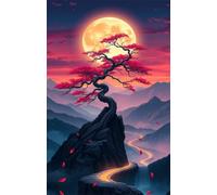 Moon Tree Mountain 200 Piece Jigsaw Puzzles for Adults, Challenging and Brainteasing, Difficult Puzzles, Puzzle 200 Pieces