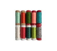 Moon Trees by Jo Avery 10 Small Spools - 100% Egyptian Cotton - Ideal for Hand Embroidery, Quilting, Topstitching, Decorative Sewing - Made in Italy