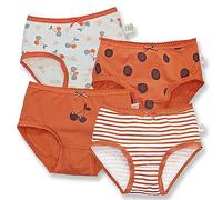 Moon Under the Bridge Girls' Soft Cotton Knickers Underwear Pack of 5 Red
