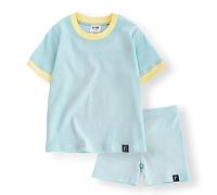 Moon Under the Bridge Kids' Lightweight Waffle Texture Summer Cotton Pyjama Matching Sets co-ord for unisex Boys and Girls Blue
